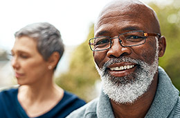 Photo of senior couple wearing nice glasses